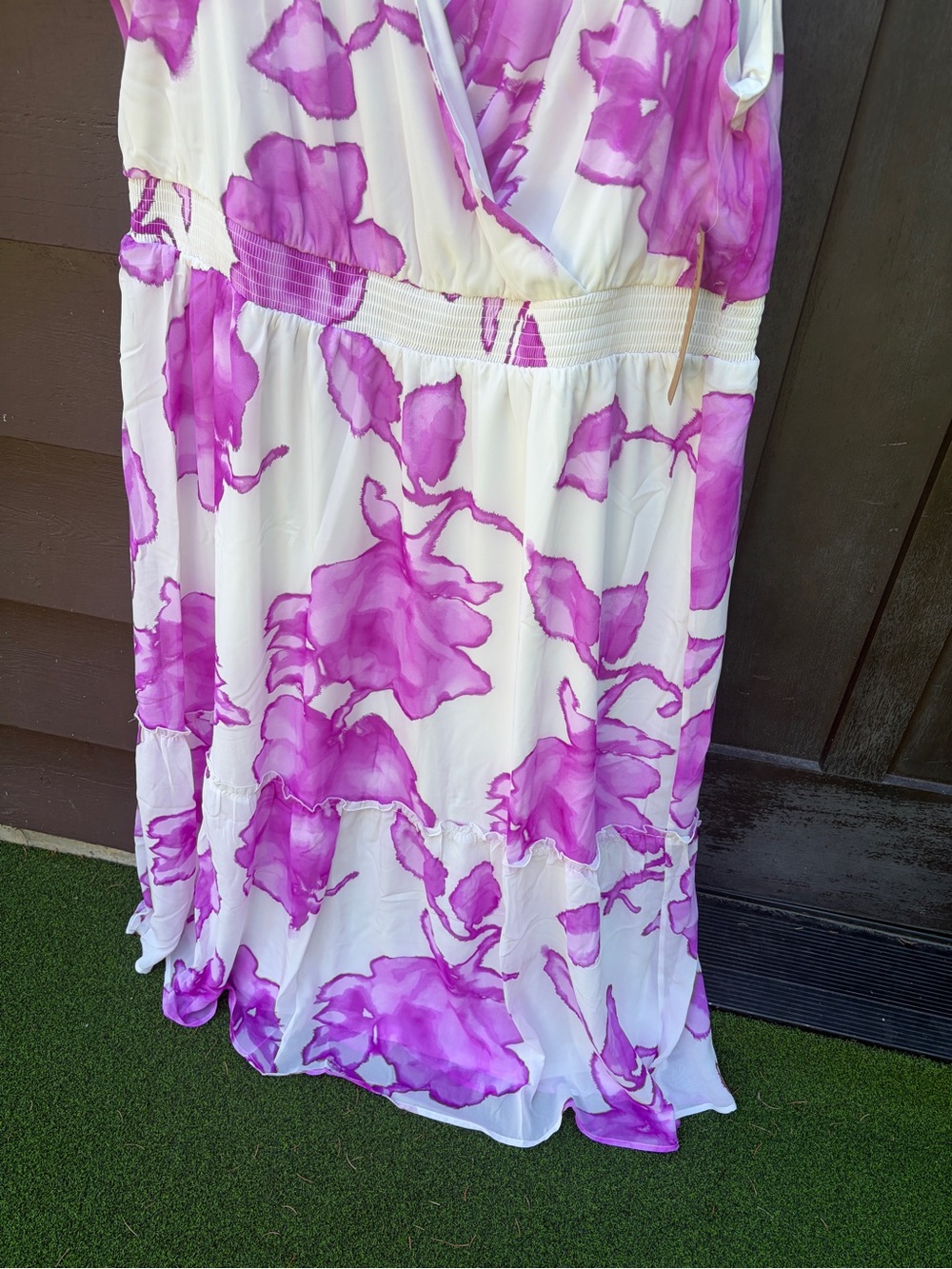 NWT Hailey Lyn Pink Floral Faux Wrap Maxi Dress 3X Plus Size - Picture 7 of 9